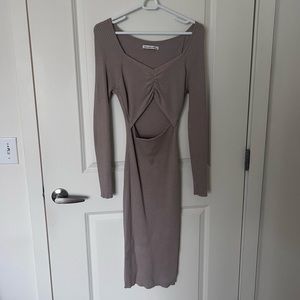 Abercrombie Cinched Front Cutout Midi Sweater Dress